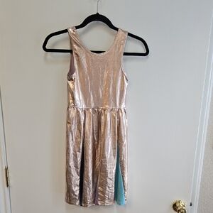 Pink Chicken Metallic Dress Colorful Hidden Pleat Girls Size 12 EUC